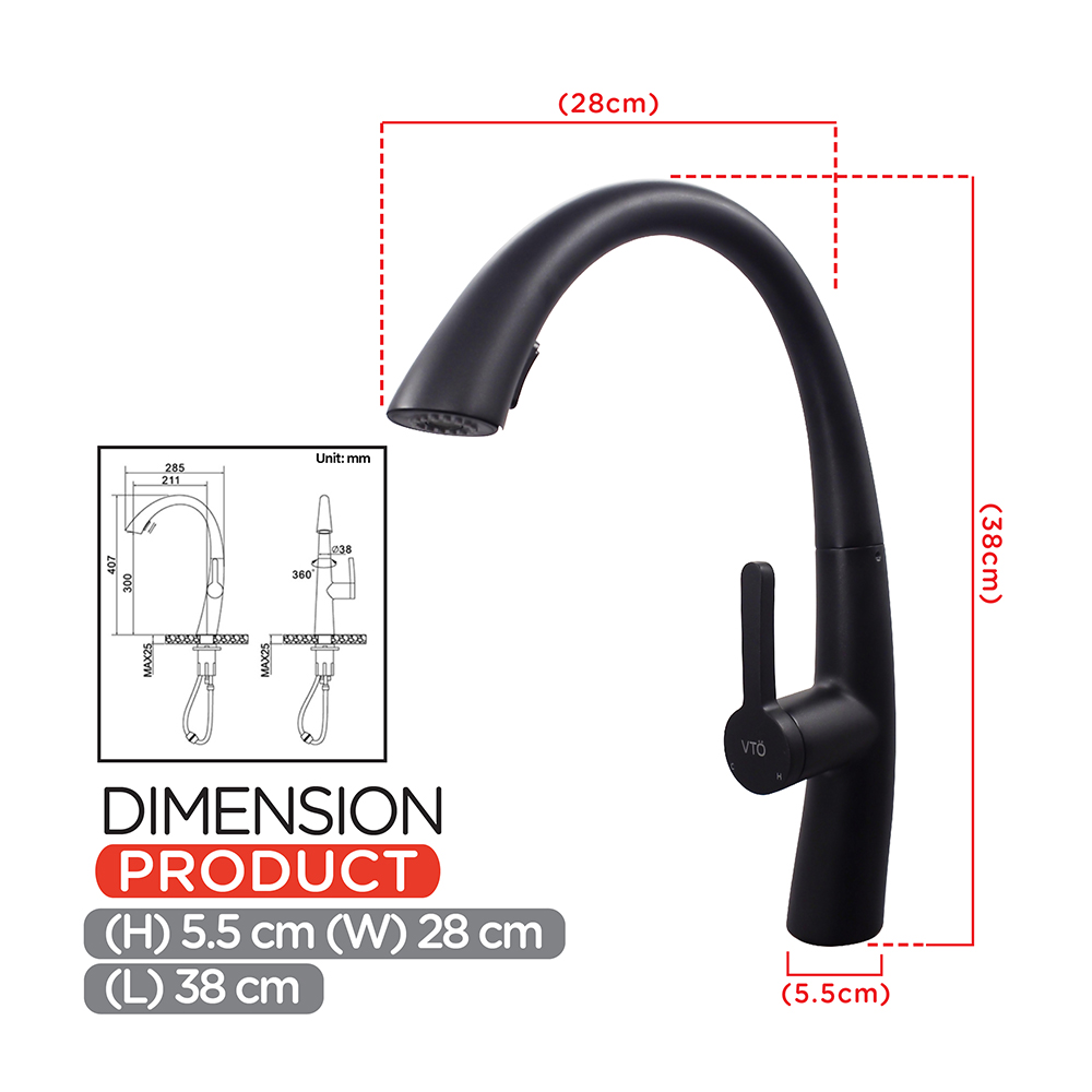 Kitchen Cold Tap|JAZZ Stainless Steel Sink Cold Tap|Single lever sink mixer with pull out spray