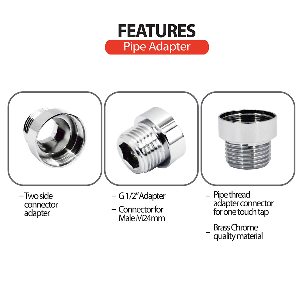 Basin Mixer & Tap|Accessories & Fittings|ECO One Touch Tap|One touch tap|Adapter|connector for Male
