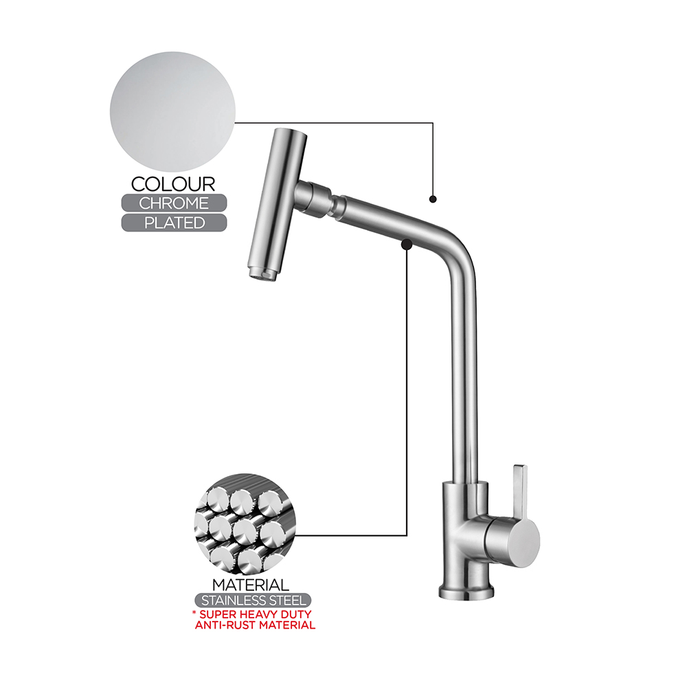 Kitchen Mixer|Stainless Steel Mixer|Single lever sink mixer