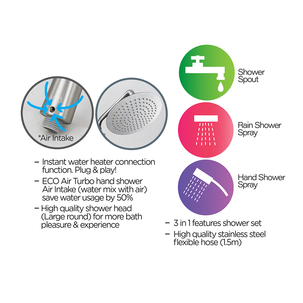 Conceal Rain Shower Set|Eco S68 Conceal Rain Shower Set|Conceal Mixer|Shower Set