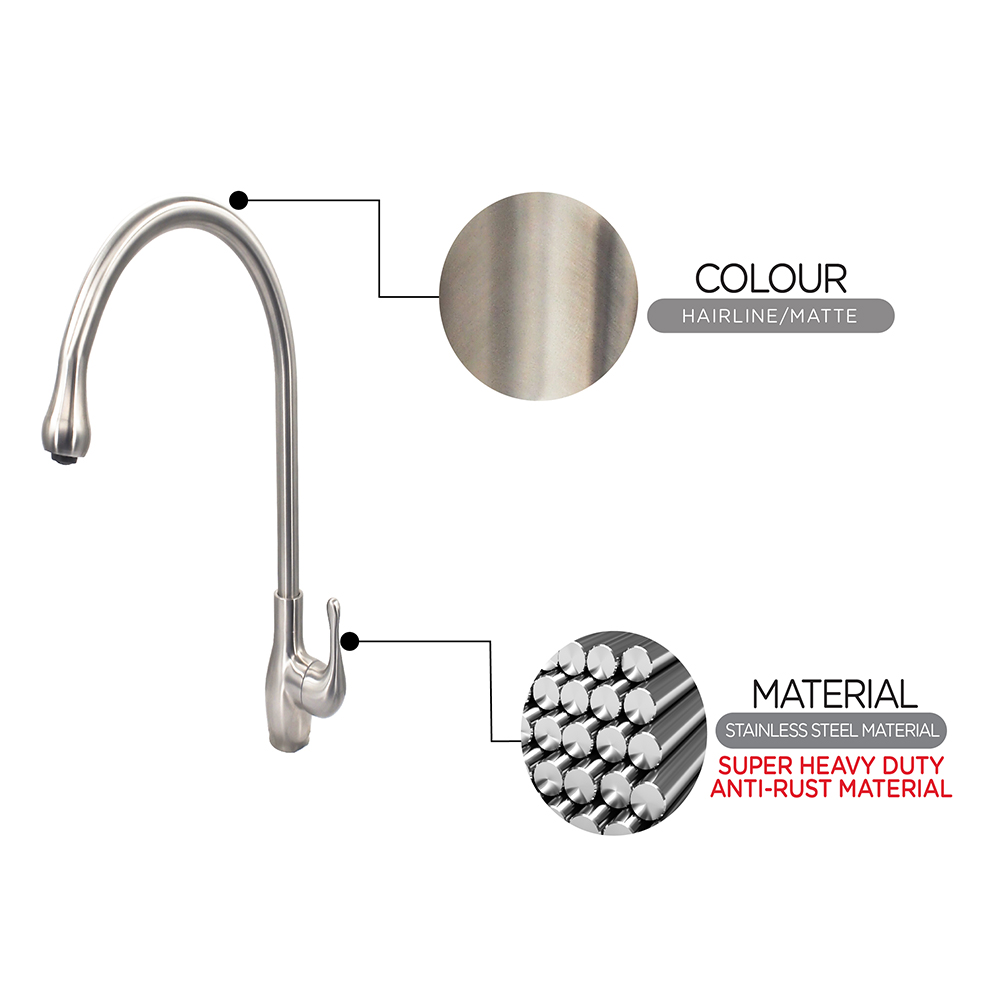 Kitchen Cold Tap|JAZZ Stainless Steel Sink Cold Tap|Single lever sink cold tap|Top mount