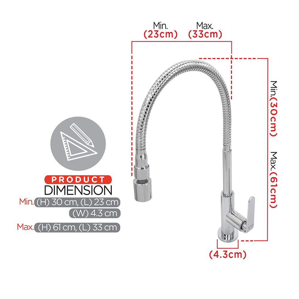 Kitchen Cold Tap|JAZZ Stainless Steel Sink Cold Tap|Single sink cold tap|Top mount